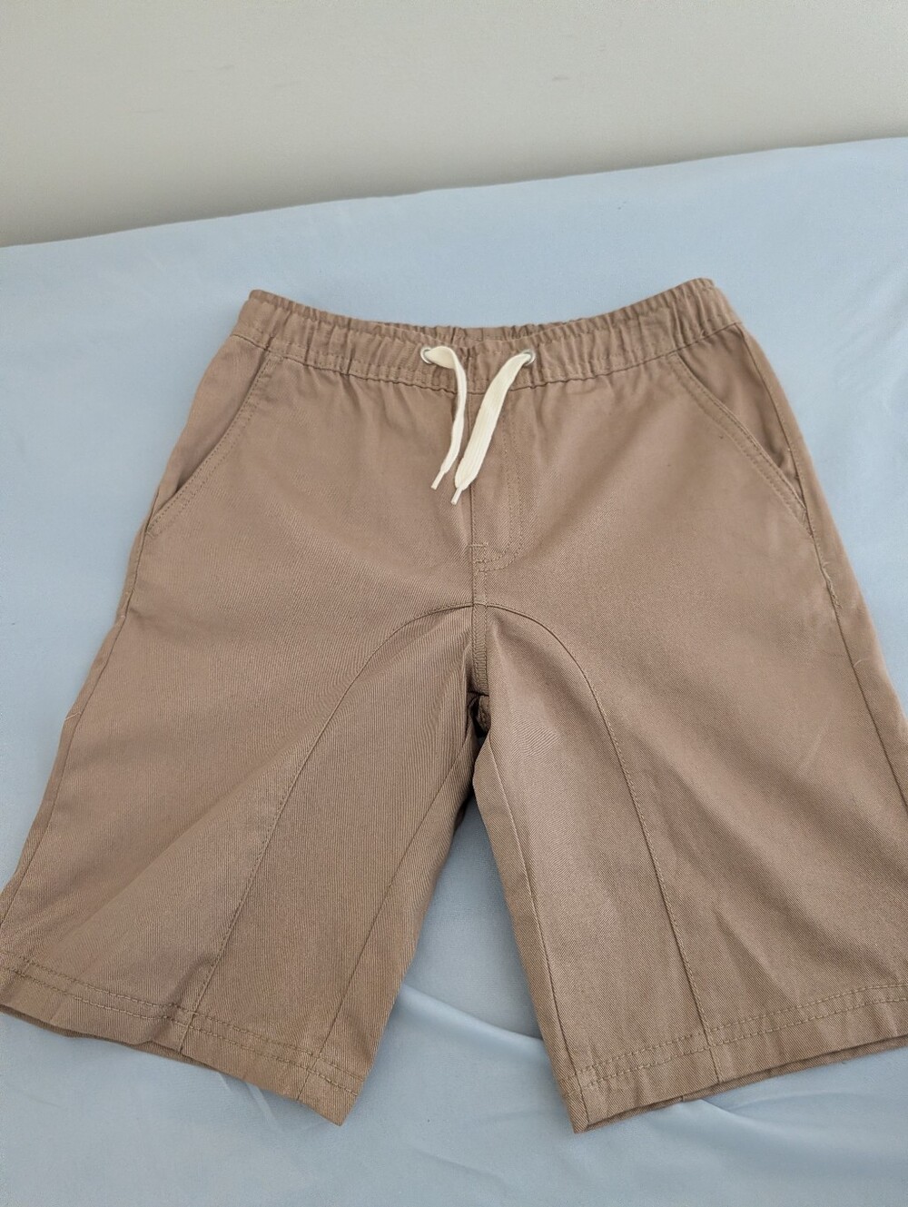 Retrofit Tan Elastic-Waist Kids Shorts